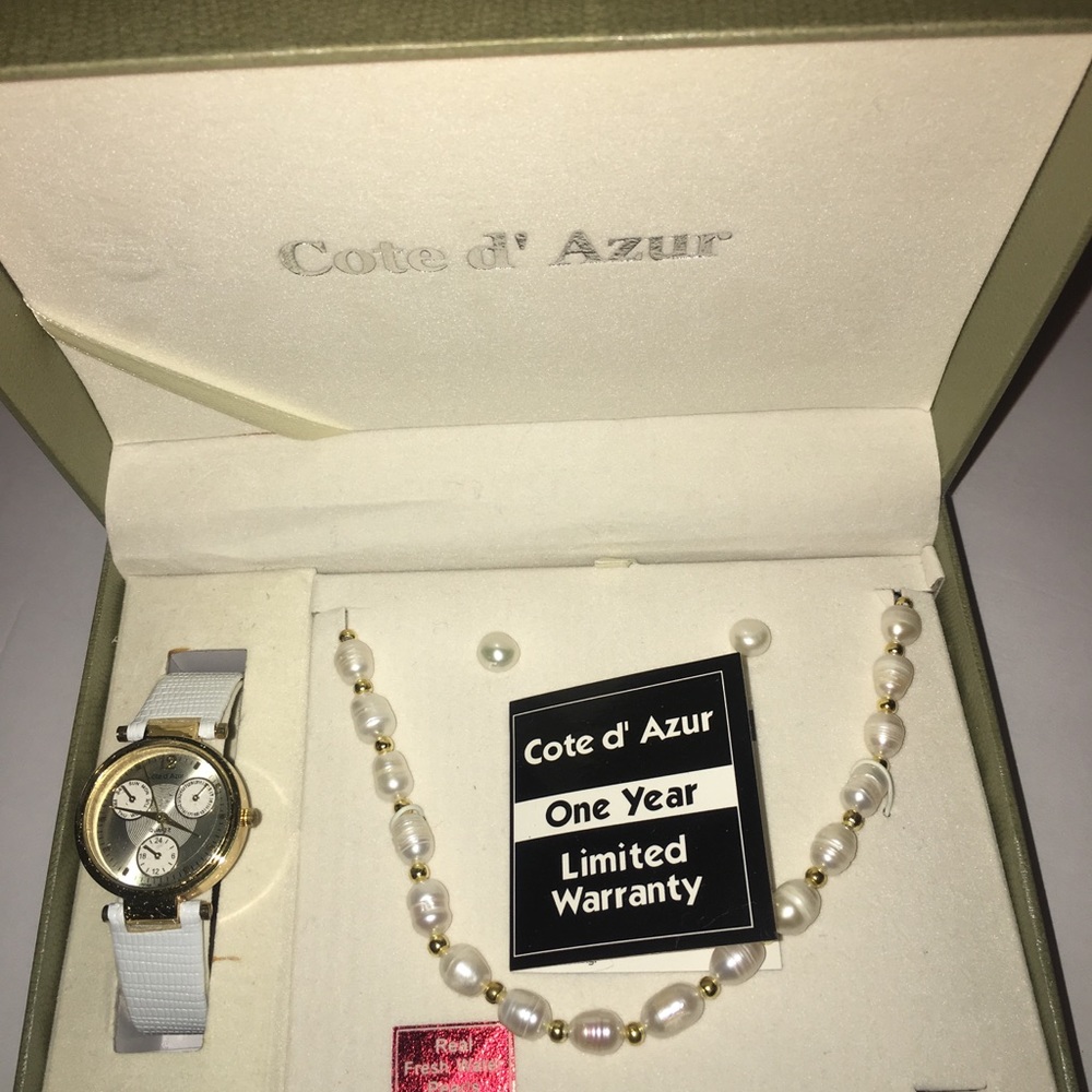 Cote d azure fresh water pearl set